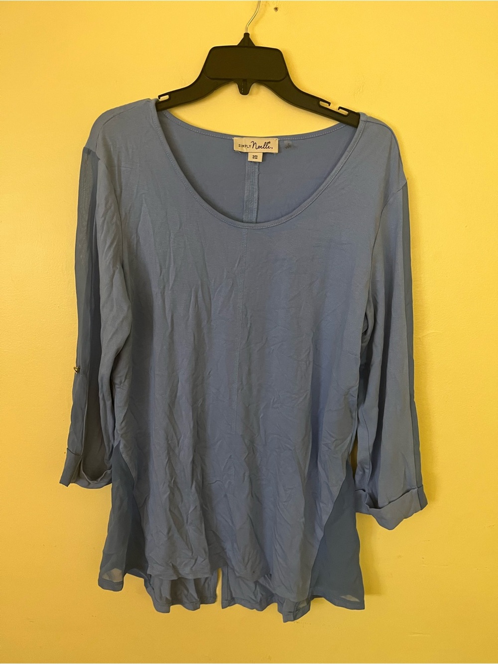 Simply Noelle Cornflower Blue Scoop Neck Tunic Top S/M